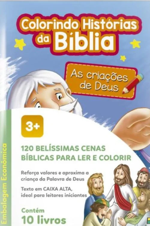 Colorindo histórias da Bíblia Em Formato Grande Kit c/10 Und.