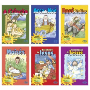 Histórias e Passatempos Bíblicos Em Formato Grande Kit c/06UND.