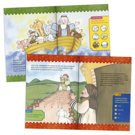 Histórias e Passatempos Bíblicos Em Formato Grande Kit c/06UND.