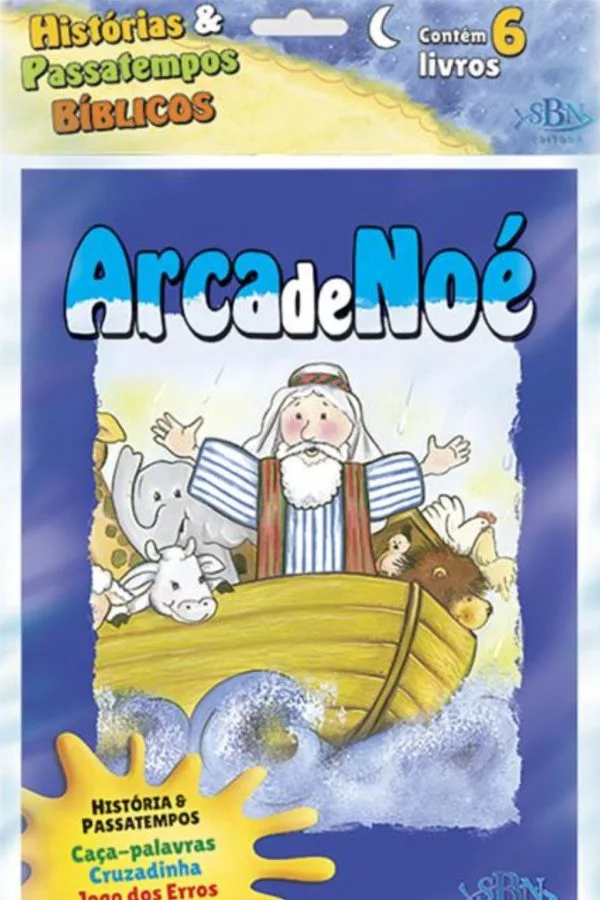 Histórias e Passatempos Bíblicos Em Formato Grande Kit c/06UND.