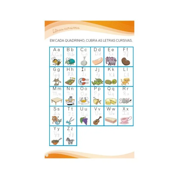 Cartilha de Alfabetização Treinando Caligrafia - Letra Cursiva